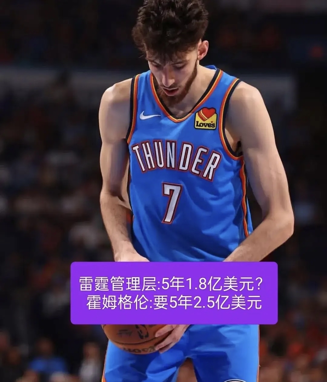 包含雷霆提前续约霍姆格伦5年顶薪最高可达2.5亿美元的词条